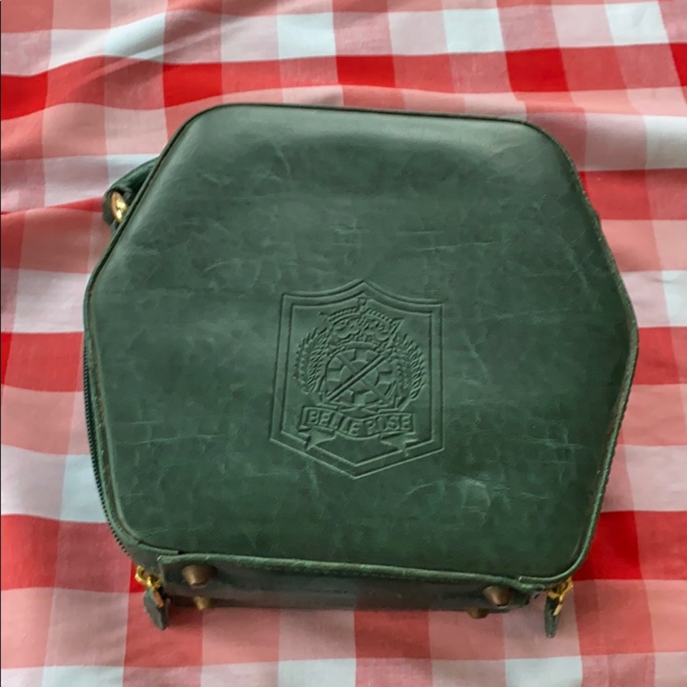 Bellerose Mini Hexagon Bag in Dark Green with Gold Hardware